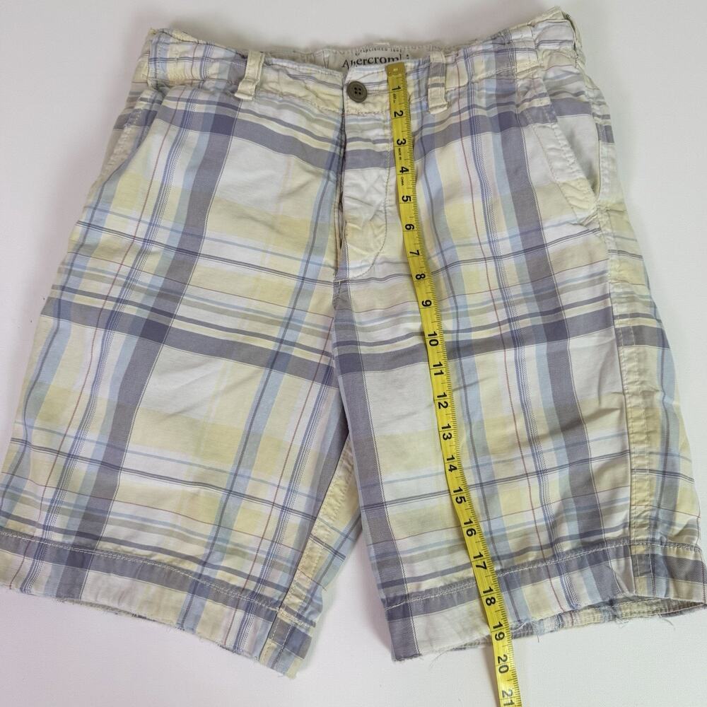 Abercrombie & Fitch Y2K Plaid Shorts Mens 30 Button Fly Madras Preppy Summer - Picture 3 of 16